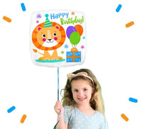Happy Birthday Leeuw Helium Ballon - Gevuld Met Helium - 46 cm - Ballonnenshop.nl