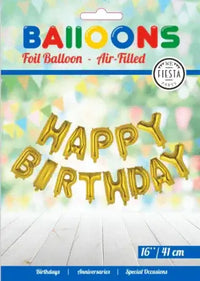 Happy Birthday Letter Ballonnen Goud 41 cm - Ballonnenshop.nl