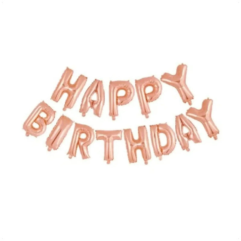 Happy Birthday Letter Ballonnen Rose Goud 41 cm - Ballonnenshop.nl