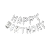 Happy Birthday Letter Ballonnen Zilver 41 cm - Ballonnenshop.nl
