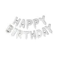 Happy Birthday Letter Ballonnen Zilver 41 cm - Ballonnenshop.nl
