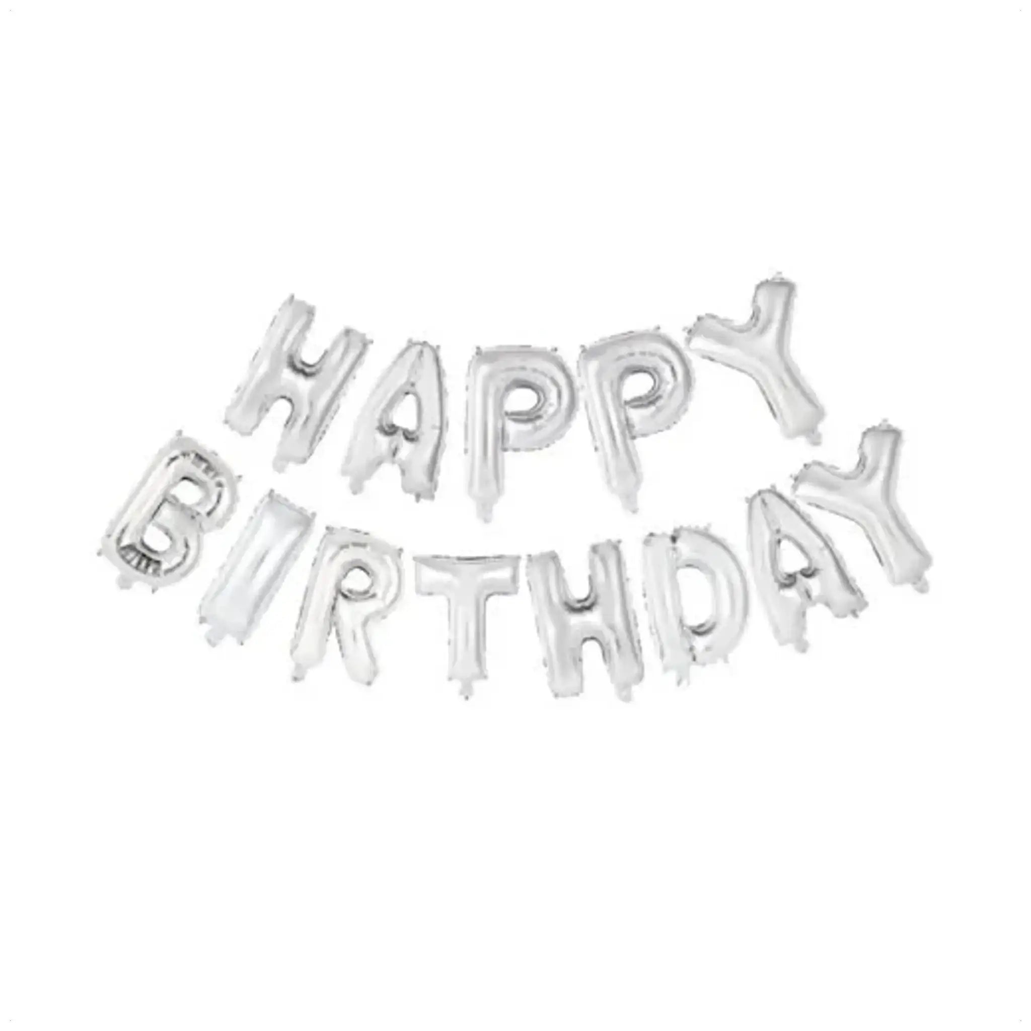 Happy Birthday Letter Ballonnen Zilver 41 cm - Ballonnenshop.nl