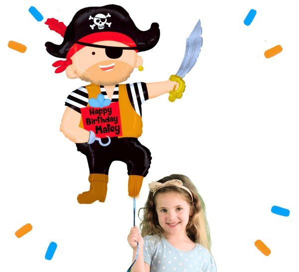 Happy Birthday Matey Piraat Helium Ballon - Gevuld Met Helium - 99 cm - Ballonnenshop.nl