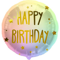 Happy Birthday Ombre & Sterren Helium Ballon - Gevuld Met Helium - 46 cm - Ballonnenshop.nl