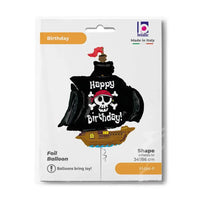 Happy Birthday Piratenschip Folie Ballon - 87 cm - Ballonnenshop.nl