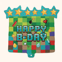 Happy Birthday Pixel Party - Minecraft - Folie Ballon - 63 cm - Ballonnenshop.nl
