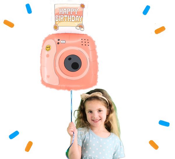 Happy Birthday Polaroid Camera Helium Ballon - Gevuld Met Helium - 61 cm - Ballonnenshop.nl