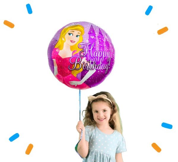 Happy Birthday Prinses Helium Ballon - Gevuld Met Helium - 45 cm - Ballonnenshop.nl