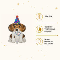Happy Birthday Puppy Folie Ballon - 104 cm - Ballonnenshop.nl
