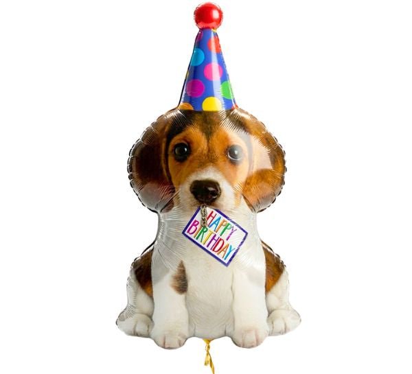Happy Birthday Puppy Helium Ballon - Gevuld Met Helium - 94 cm - Ballonnenshop.nl
