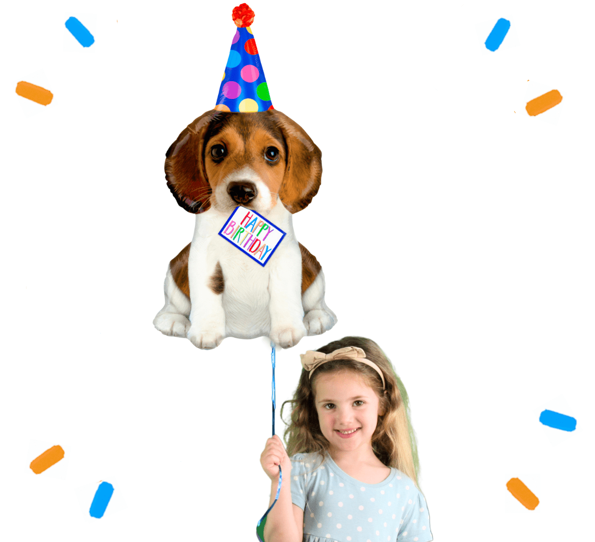 Happy Birthday Puppy Helium Ballon - Gevuld Met Helium - 94 cm - Ballonnenshop.nl