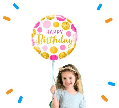 Happy Birthday Roze/Goud Helium Ballon - Gevuld Met Helium - 46 cm - Ballonnenshop.nl