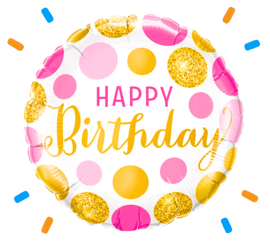 Happy Birthday Roze/Goud Helium Ballon - Gevuld Met Helium - 46 cm - Ballonnenshop.nl