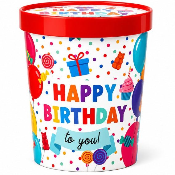 Happy Birthday snoeppot – 250 gram - Ballonnenshop.nl