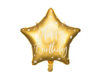 Happy Birthday Ster Folie Ballon Goud 40 cm - Ballonnenshop.nl