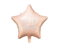 Happy Birthday Ster Folie Ballon Roze 40 cm - Ballonnenshop.nl