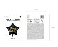 Happy Birthday Ster Folie Ballon Zwart 40 cm - Ballonnenshop.nl