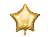 Happy Birthday Ster Helium Ballon Goud - Gevuld Met Helium - 45 cm - Ballonnenshop.nl