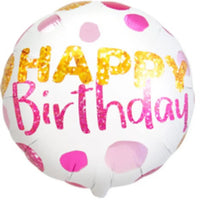 Happy Birthday Stippen Folie Ballon - 46 cm - Ballonnenshop.nl