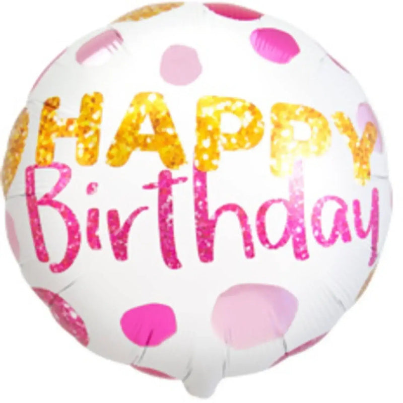 Happy Birthday Stippen Folie Ballon - 46 cm - Ballonnenshop.nl
