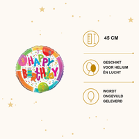 Happy Birthday Taart Folie Ballon - 45 cm - Ballonnenshop.nl