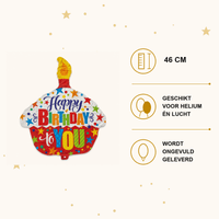 Happy Birthday To You Cupcake Folie Ballon - 46 cm - Ballonnenshop.nl