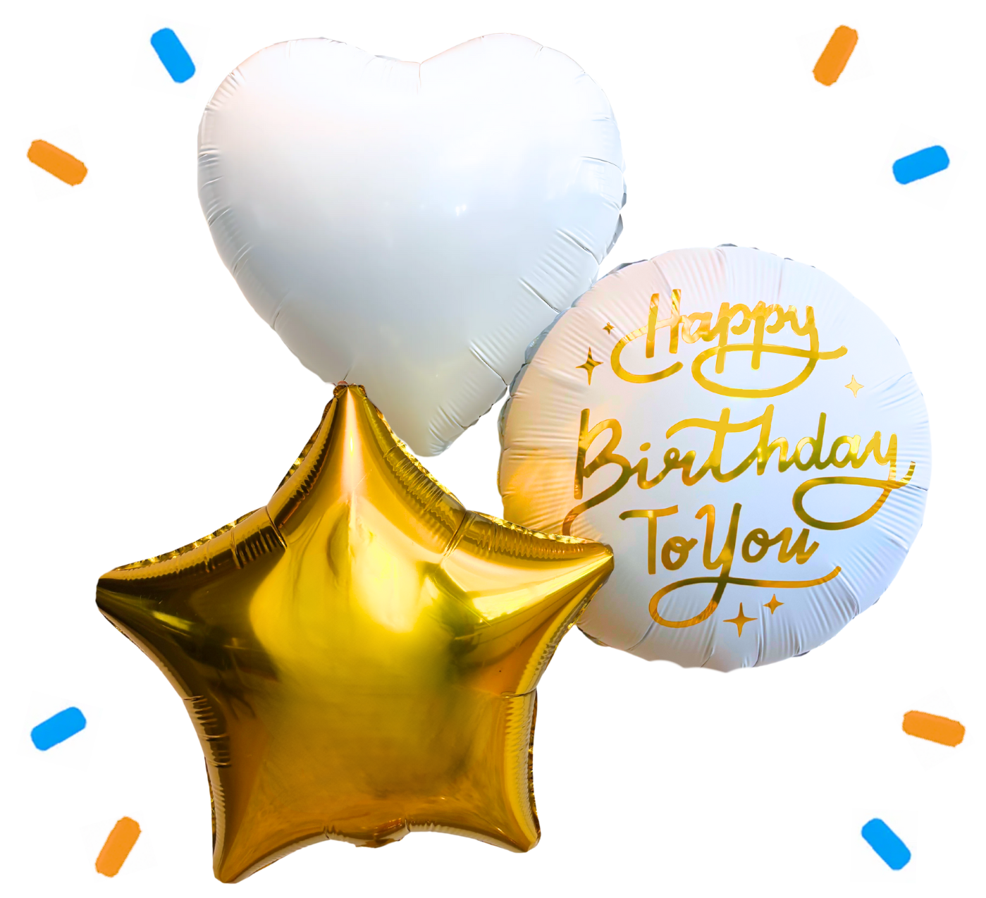 Happy Birthday To You Trosje Wit/Goud - Gevuld Met Helium - 46 cm