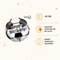 Happy Birthday Voetbal Folie Ballon - 45 cm - Ballonnenshop.nl