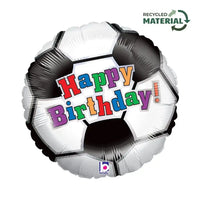 Happy Birthday Voetbal Folie Ballon - 45 cm - Ballonnenshop.nl