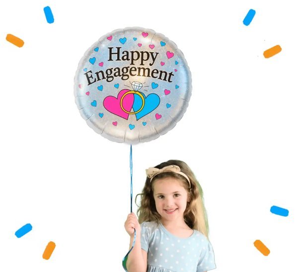 Happy Engagement Helium Ballon - Gevuld Met Helium - 45 cm - Ballonnenshop.nl