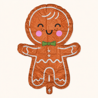 Happy Gingerbread Man Folie Ballon - kerst - 78 cm - Ballonnenshop.nl