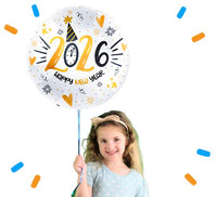 Happy New Year 2026 Helium Ballon - Gevuld Met Helium - 45 cm - Ballonnenshop.nl