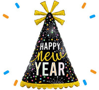 Happy New Year Feesthoed Helium Ballon - Gevuld Met Helium - 81 cm - Ballonnenshop.nl