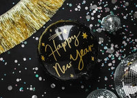 Happy New Year Folie Ballon Zwart 45 cm - Ballonnenshop.nl