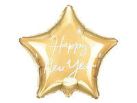 Happy New Year Ster Folie Ballon Goud 50 cm - Ballonnenshop.nl