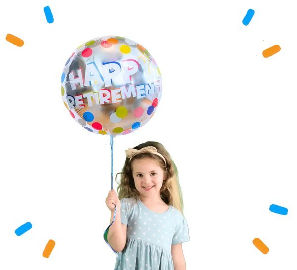 Happy Retirement Helium Ballon Gekleurd - Gevuld Met Helium - 45 cm - Ballonnenshop.nl