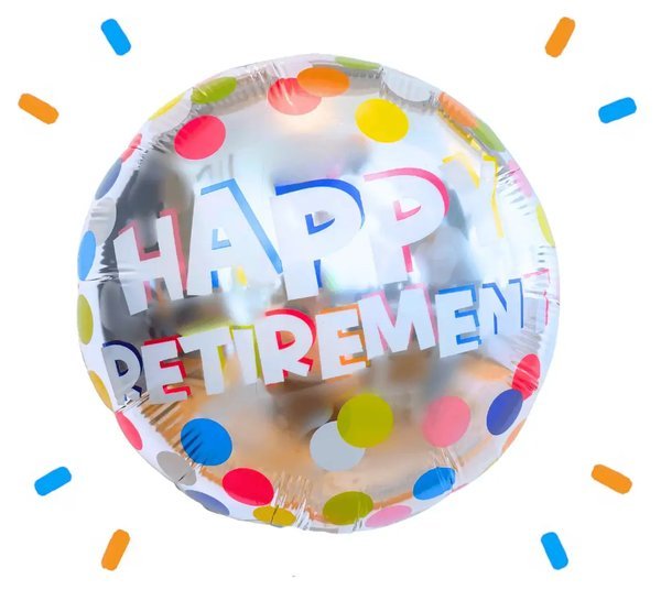 Happy Retirement Helium Ballon Gekleurd - Gevuld Met Helium - 45 cm - Ballonnenshop.nl