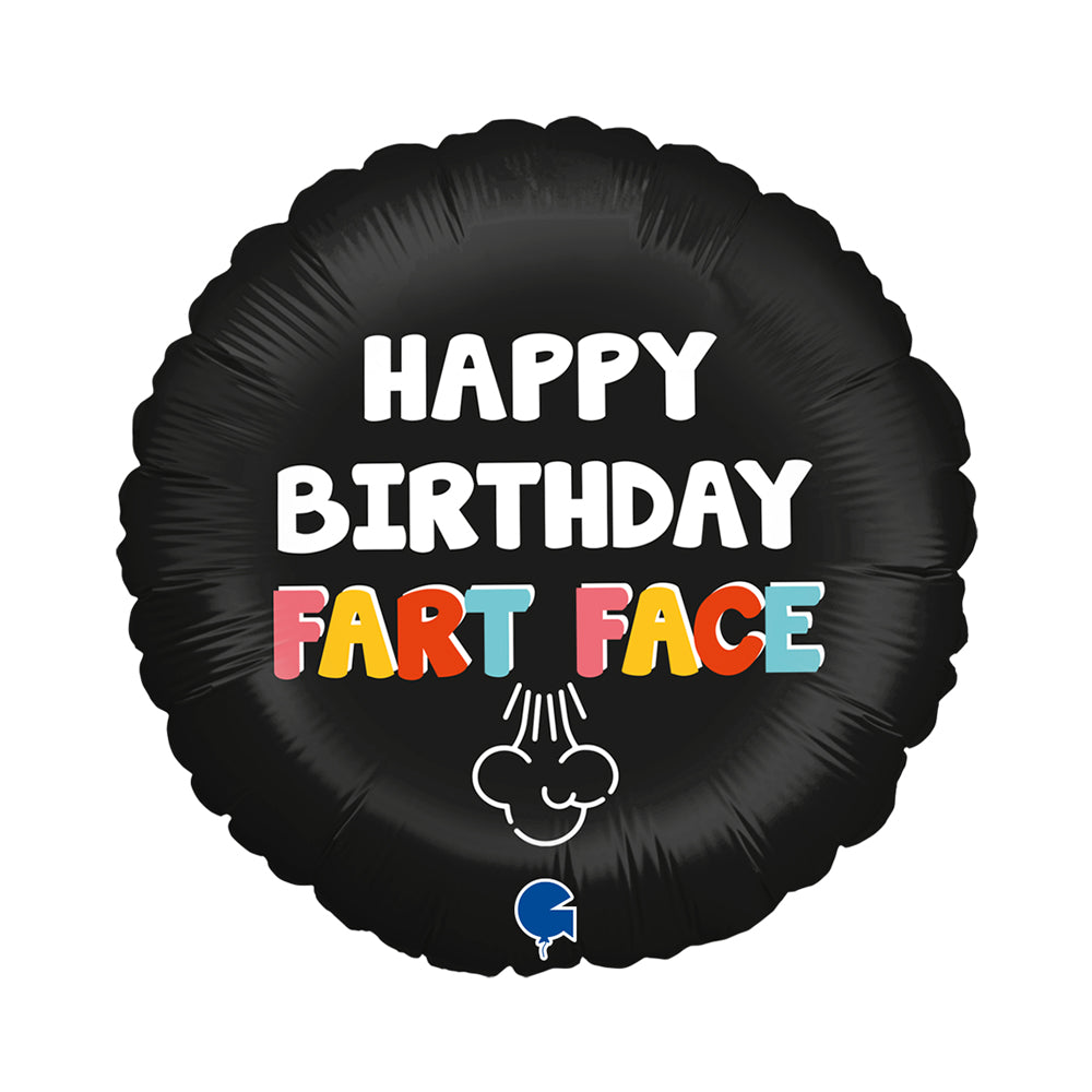 Happy Birthday Fart Face Helium Ballon - Gevuld Met Helium - 45 cm