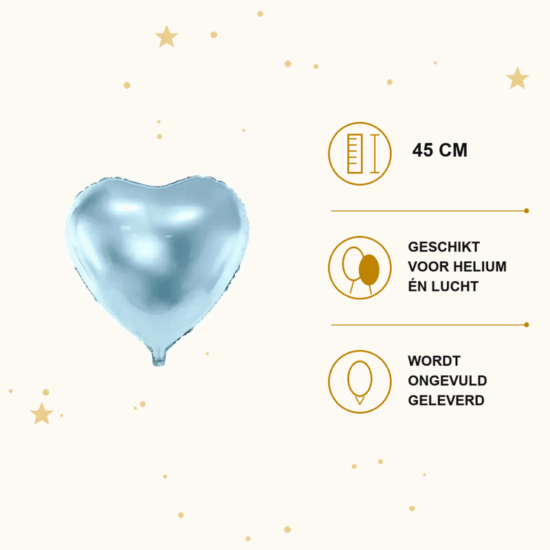 Hart Ballon Blauw 45 cm - Ballonnenshop.nl