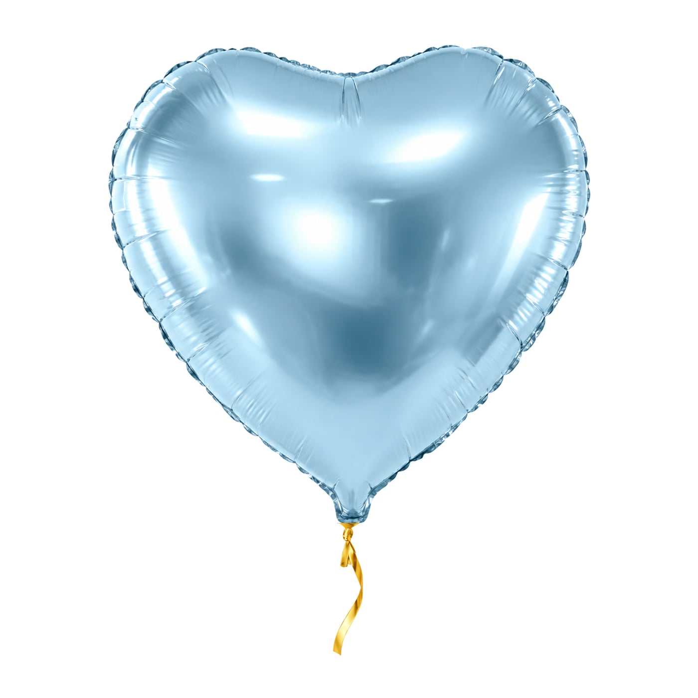 Hart Ballon Blauw met helium en gouden lint