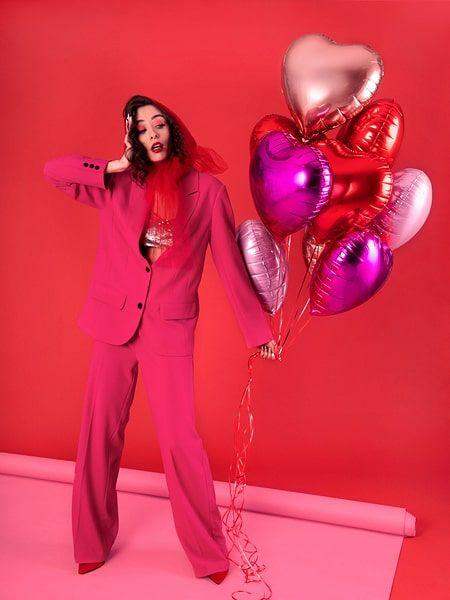 Hart Ballon Fuchsia 45 cm - Ballonnenshop.nl