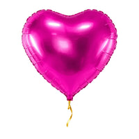 Hart Ballon Fuchsia met helium en gouden lint