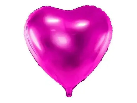 Hart Ballon Fuchsia - Gevuld Met Helium - 46 cm - Ballonnenshop.nl