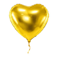 Hart Ballon Goud – met helium gevuld, met gouden lint