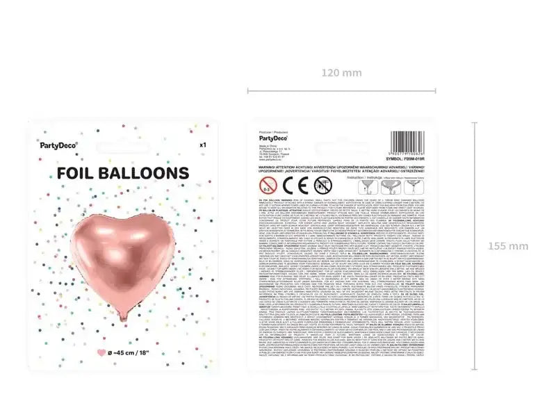 Hart Ballon Rose Goud 45 cm - Ballonnenshop.nl