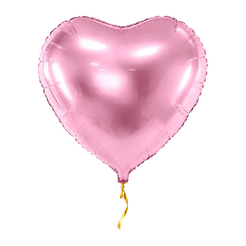 Hart Ballon Roze – 46 cm – met helium gevuld, met gouden lint