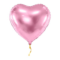 Hart Ballon Roze – 46 cm – met helium gevuld, met gouden lint