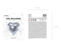 Hart Ballon Zilver 61 cm - Ballonnenshop.nl