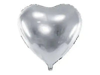 Hart Ballon Zilver - Gevuld Met Helium - 46 cm - Ballonnenshop.nl