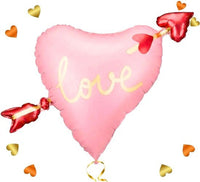 Hart Met Pijl Helium Ballon - Gevuld Met Helium - 76 cm - Ballonnenshop.nl